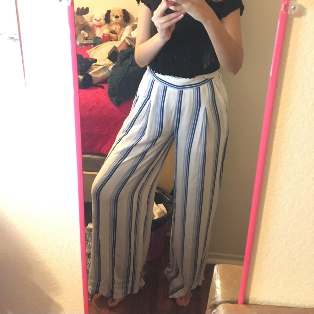 Forever 21 Blue & White Palazzo Pants